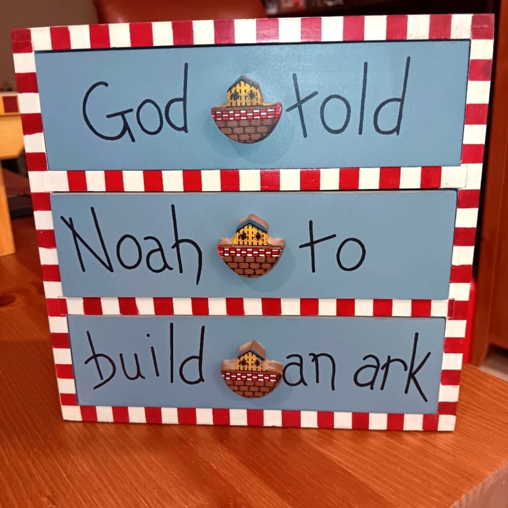 Noah's Ark Trinket or Jewelry Chest with 3 drawers